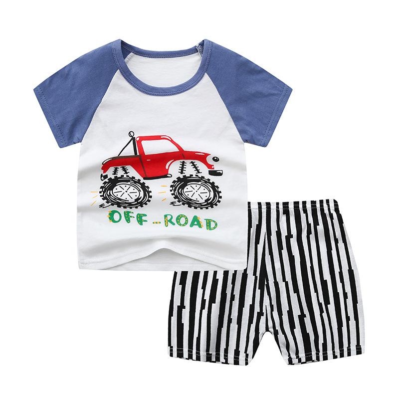 Cute Children Short-sleeved Suit Baby T-shirt Set Cotton Short-sleeved Shorts Kids Summer Children's Clothing