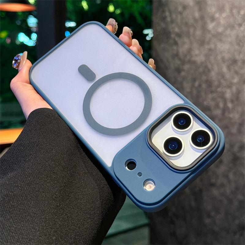 Matte Transparent Shockproof Armor Phone Case For Iphone 11 12 13 14 15 Plus 16 17 Air Pro Max Magnetic For Magsafe Bumper Cover