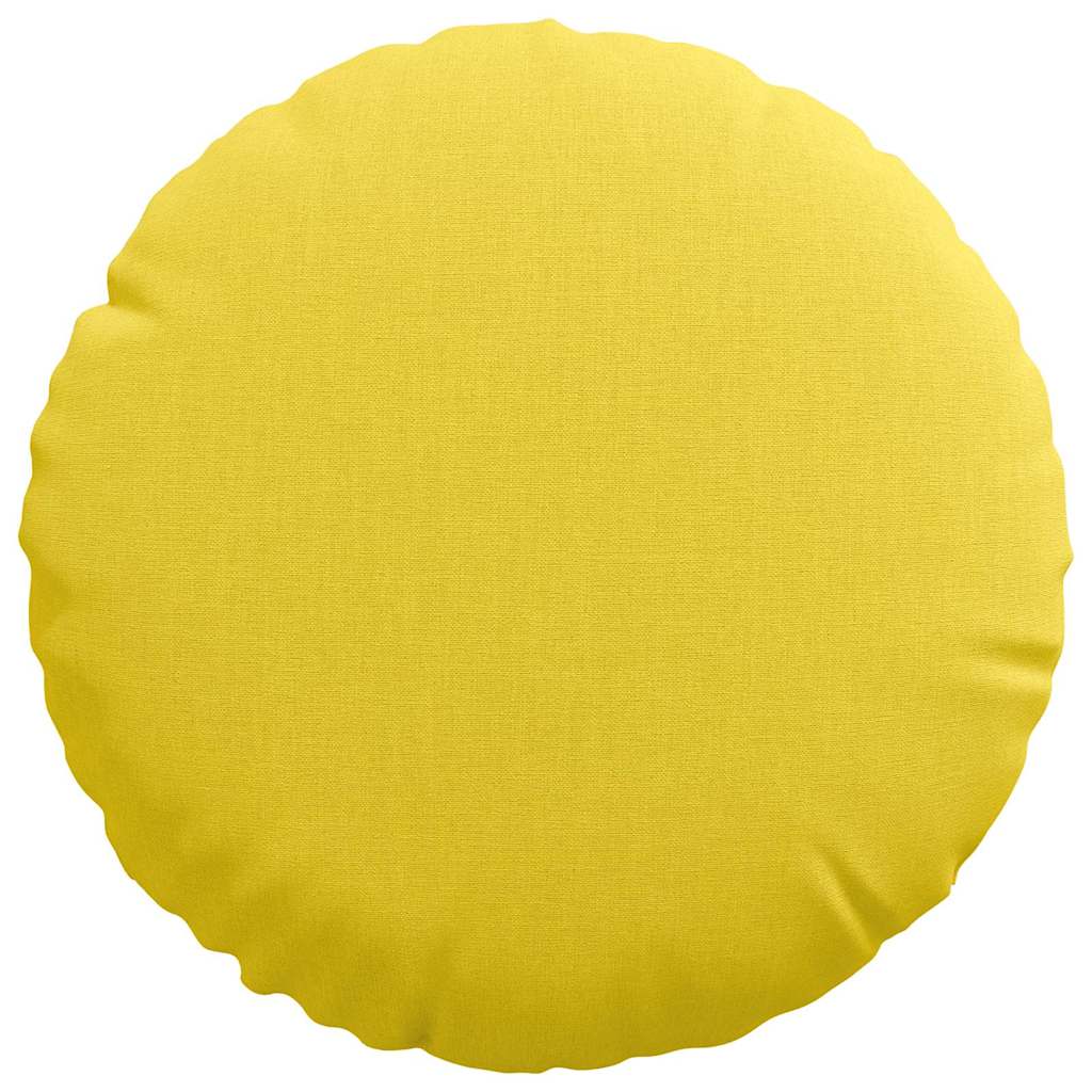 Seat Cushion 2 pcs Light Yellow Ø30 x 13 cm Fabric