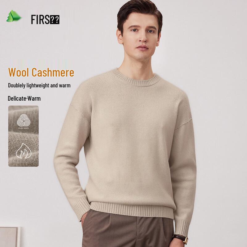 

FIRS Men s Round Neck Wool Cashmere Blend Sweater XL
