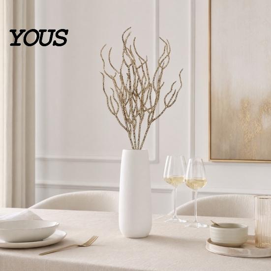 Seasonal Glitter Branch Artificial Christmas Tree Pick, Sparkling Faux for Party Dead Ornament, Curly Decorative Twigs Stick Stem Vase