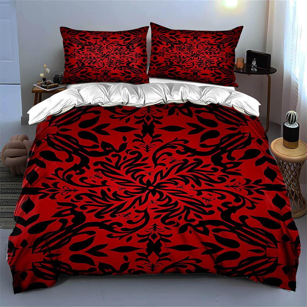 Bold, floral, symmetrical. Bedding Duvet cover sets Duvet covers Pillowcases gifts (1 * Duvet Cover 2 * Pillowcases, without duvet insert)