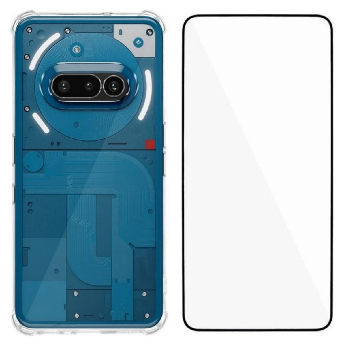 

Ні за що Телефон (3а) Чохол TPU WANLONFENG серії WL3 1,5 мм Чохол для телефону з плівкою із загартованого скла Transparent