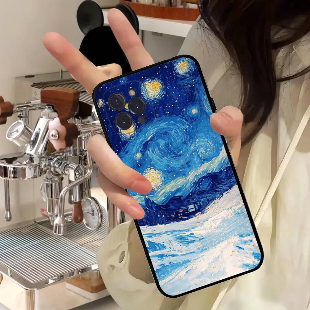 Van Gogh Cartoon Art Phone Case For IPhone 17 16 15 14 11 12 13 Mini Pro XS Max Plus Funda Shell