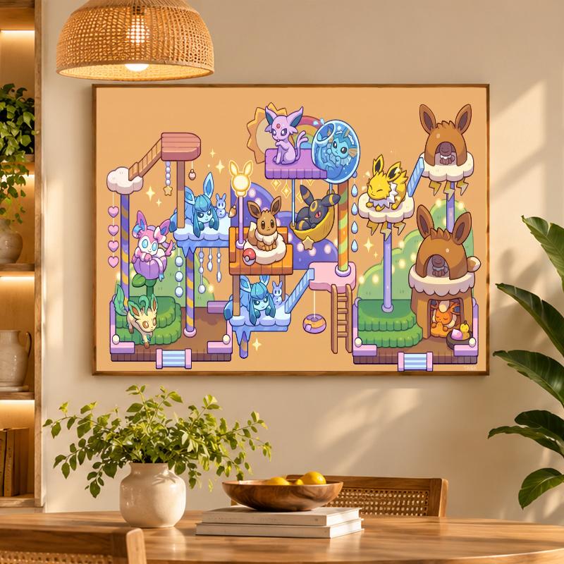 5D Diamond Painting Eevee Evolutions DIY Full Drill Diamond Art Kit Home Decoration