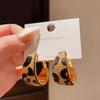 Yadan Leopard Print Circle Earrings: 2025 Exquisite Light Luxury with Double Piercing Versatility.