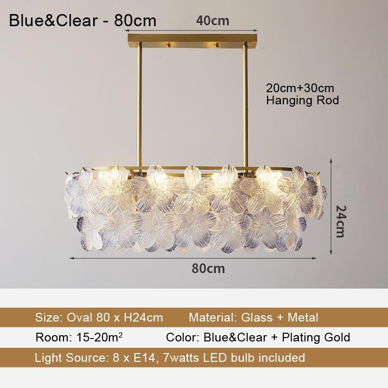 French Style LED Flower Pendant Light - Modern Glass Hanging Lamp for Living Room, Dining Room & Bedroom Home Decor