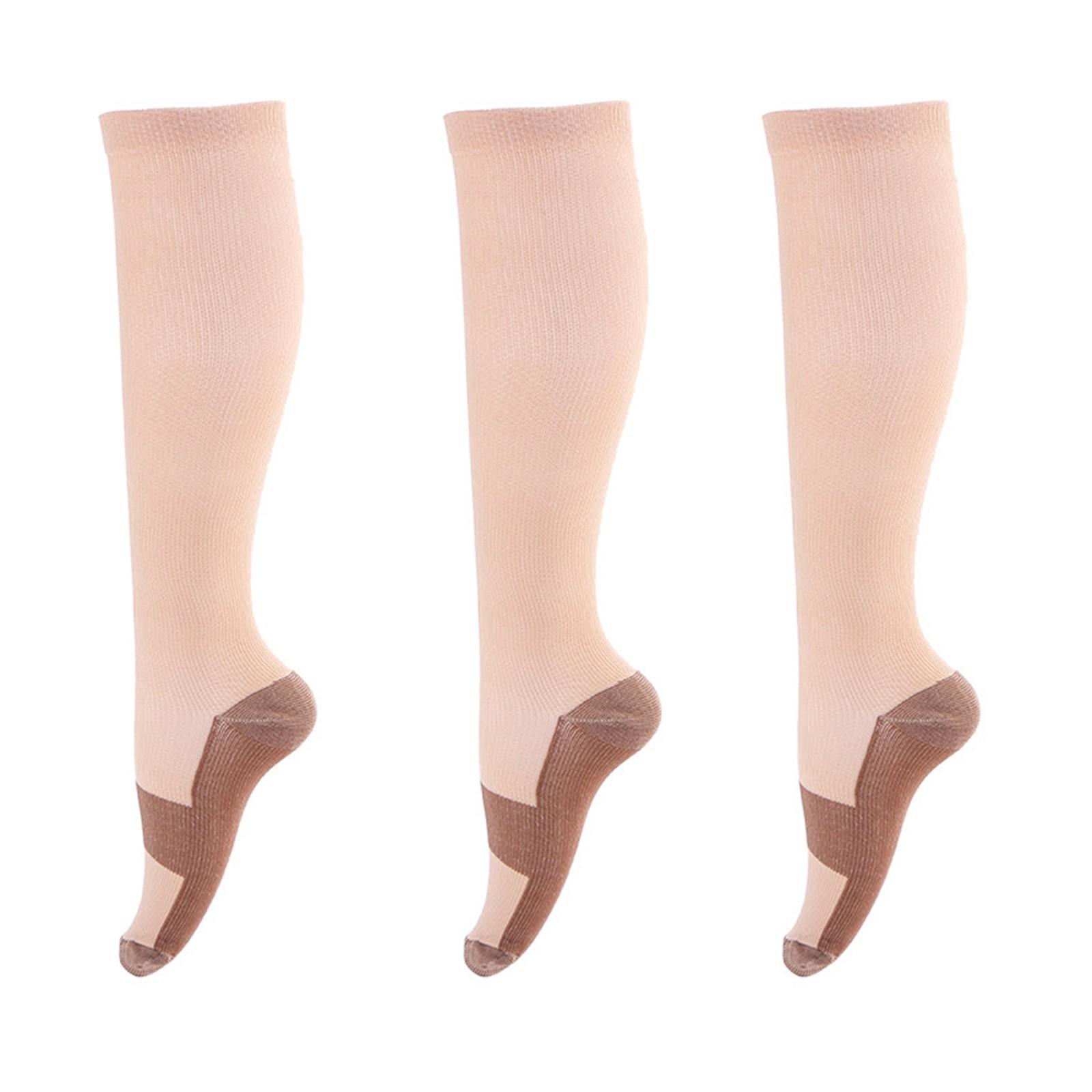 3 Pairs Of Leisure Long Tube Pressure Socks Colored Nylon Outdoor Sports Pressure Socks S