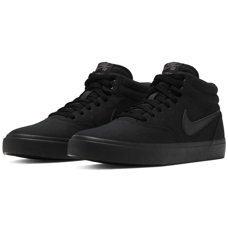 Nike SB Charge Mid Canvas Casual Slip Resistant Durable Shock Absorbing Mid Top Skate Shoes Men Sneakers Black CN5264-002