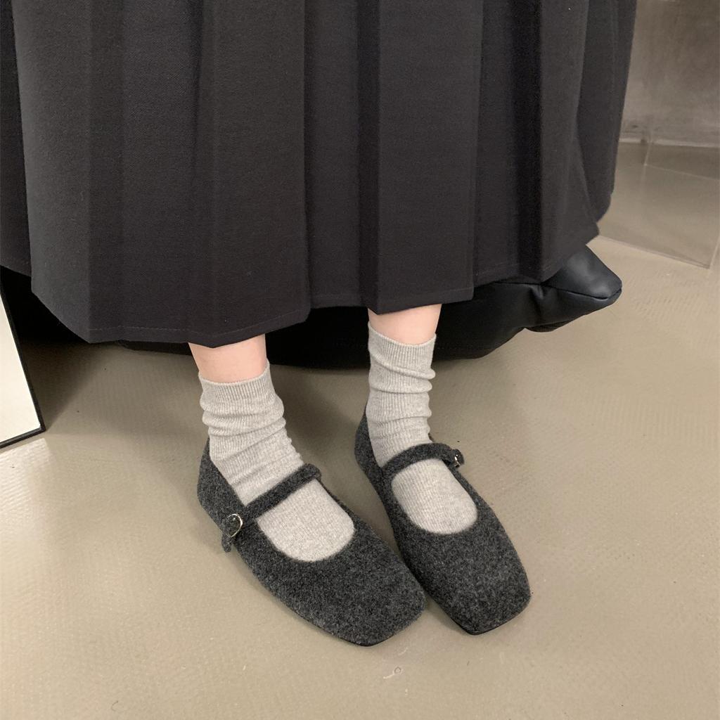 Flat-soled single shoes, evening shoes 2025 winter Mao Mao shoes, soft-soled comfortable Doudou shoes