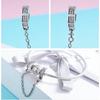 Charm S925 Sterling Silver Safety Chain Positioning Buckle Collection Fashion Beaded Bracelet Silver Accessories