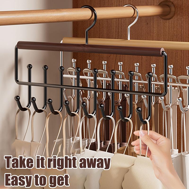 Multifunctional Rotatable Clothes Drying Rack Wooden Clothes Rack With Hook Underwear Vest Storage Clothes Drying Rack