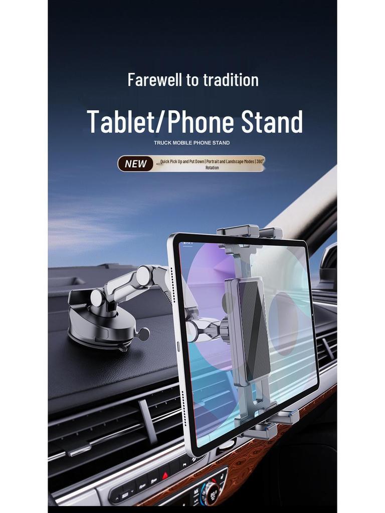 Universal Foldable Car Phone & Tablet Holder for 7-12.9 Inch Devices with Suction Cup