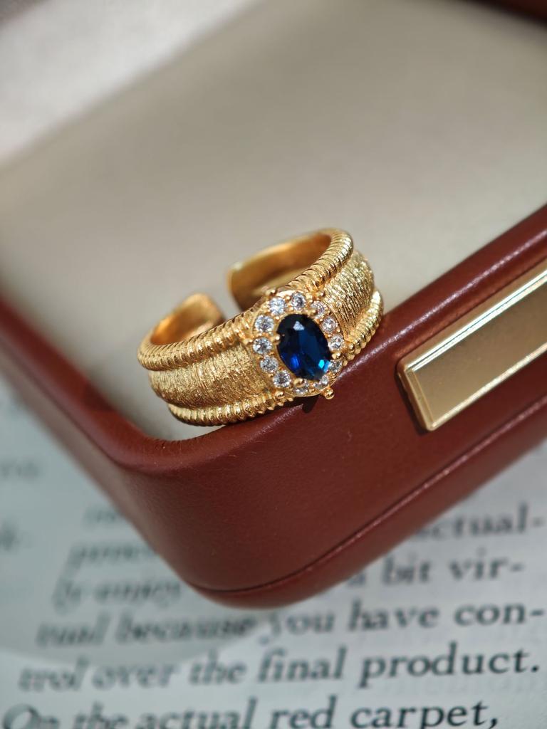 Anillo de Esmalte Vintage Cepillado de Lujo Ligero Rubí Morado Diamante Anillo para Dedo Índice Anillo Apilable Estilo de Uso Accesorios Premium Versátiles