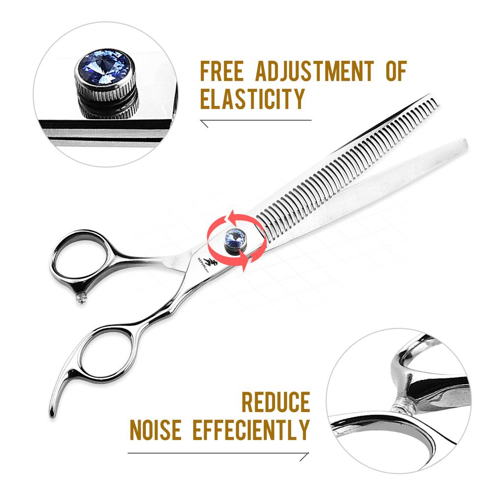 8.0 Inch Nimpson, Silver, Dense Tooth Scissors, Pet Grooming Scissors