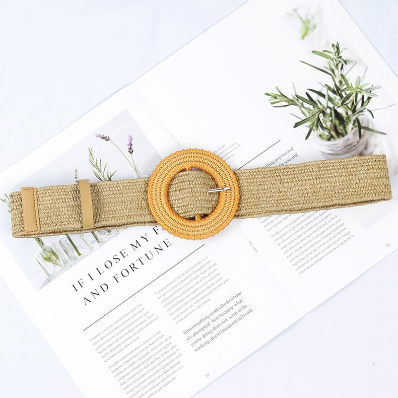 Waist Weave Rope Round Buckle Square Buckle Women Single Loop Waist Gift Belt