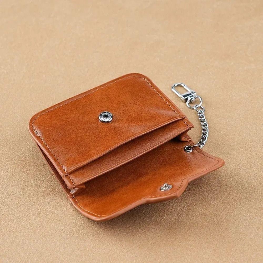PU Leather Card Holder Lightweight Small Wallet Purse Car Key Chain  Travel