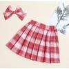 Gonna JK a quadri estiva per ragazze, gonna a metà lunghezza, vita alta, taglia media, gonna corta versatile e alla moda per bambini