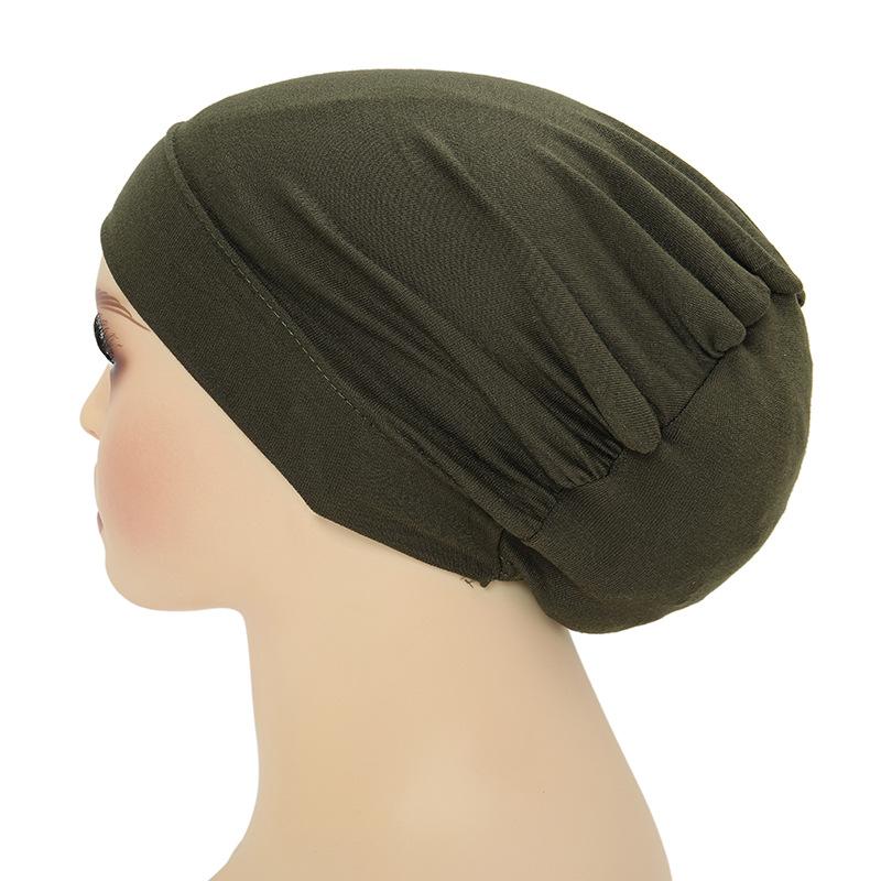 2024 New Soft Elastic Muslim Fashion Hijab Undercaps Women's Headscarf Hat Chemo Hats Hair Care Solid Color Turban Bonnet