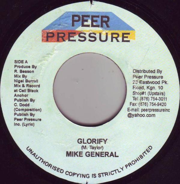 

7-дюймовая пластинка MIKEY GENERAL Glorify NONE Peer Pressure Ямайка Регги Ска Даб Б/у