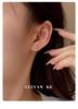 Cui Yan S925 Sterling Silver Cross Stud Earrings with Rhinestones, Light Luxury Japanese-Korean Design, Versatile for Women.