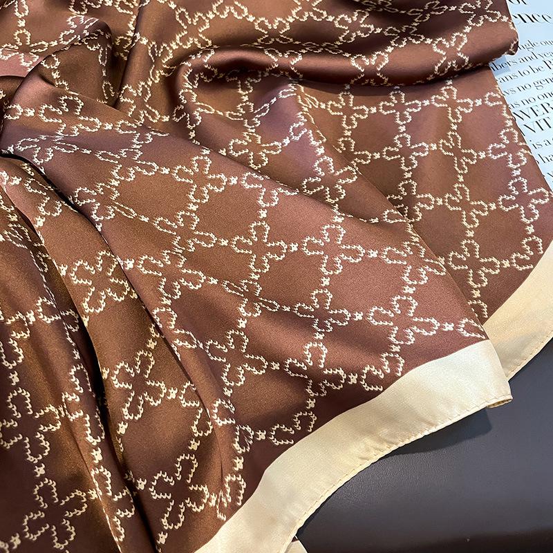 Elegant Imitation Silk Scarf for Women - Versatile Shawl & Head Wrap, Perfect for Casual Outings