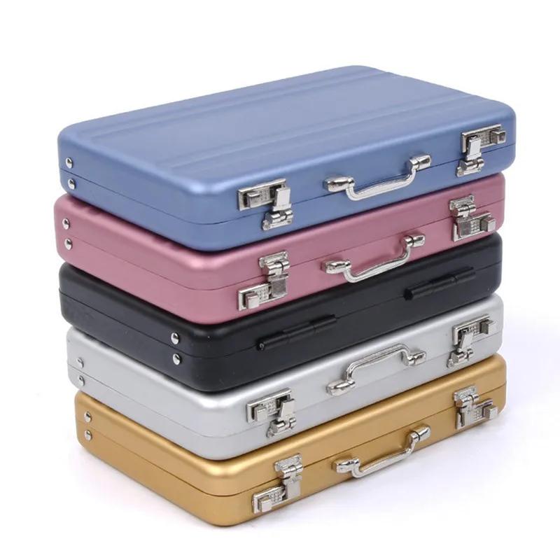 New Storage Box Aluminum Business ID Credit Card Holder Mini Suitcase Bank Card Box Holder Jewelry Case Organizer Rectangle