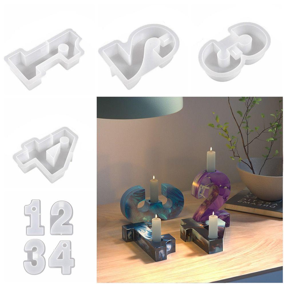 

DIY подсвечник смолы формы ручной работы силиконовые формы номер подсвечник плесень домашний декор
