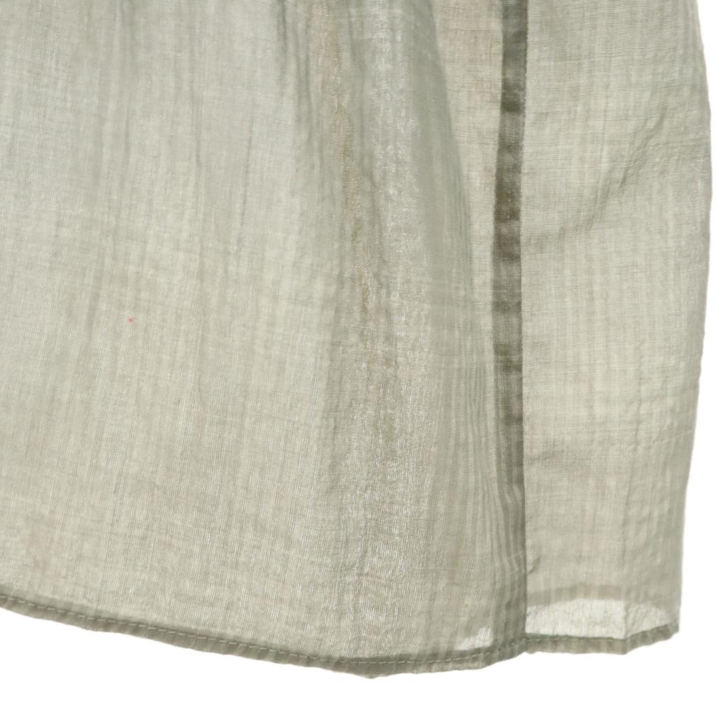 FREAK'S STORE Check Five-quarter Sleeve Teared Shirt F Green System Tunic Women Used