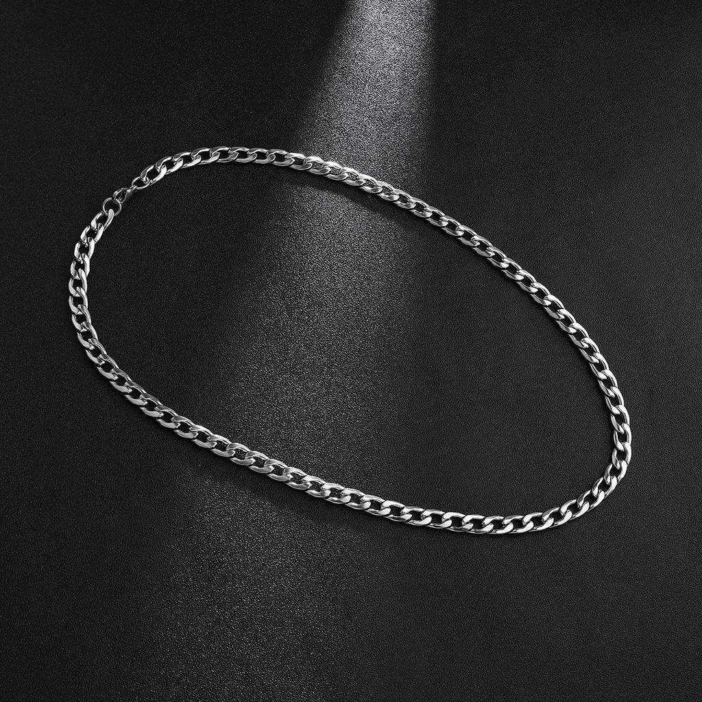 Titanium Steel 7mmNK Cuban Chain Necklace Men's High Street Jewelry Women's Unisex High Street Hot
