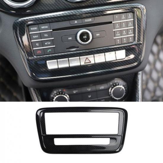 Carbon Fiber ABS Console CD Button Control Frame Trim For Benz GLA A-Class 13-19