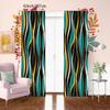 Set Of 2 Blue Yellow Lines Hd Printed Curtain Polyester Material Suitable Bedroom Living Room Study For Area Made