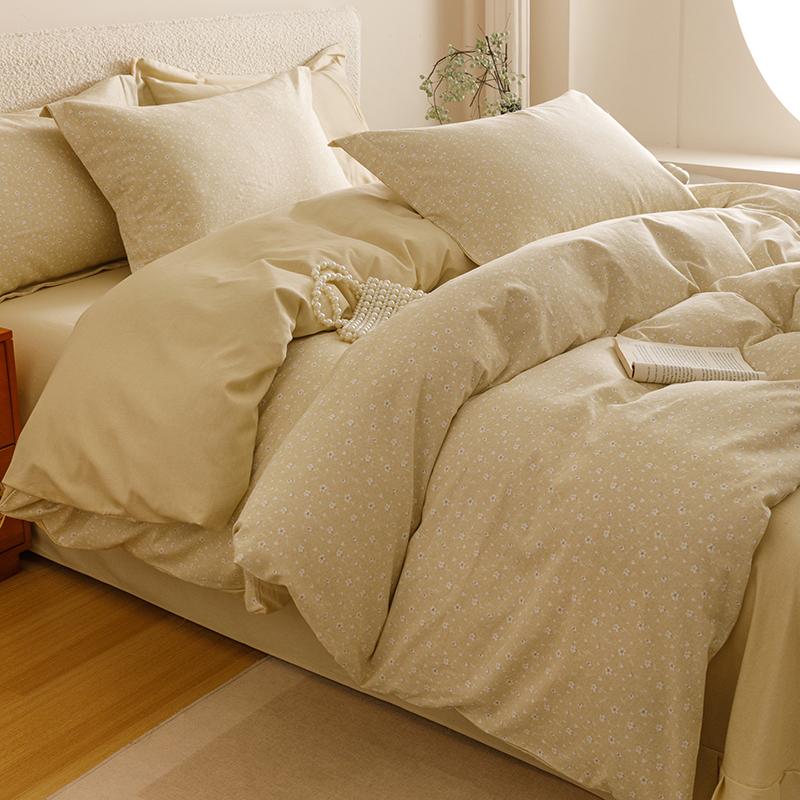 Sleep Grid Thickened Cotton Brushed Digital Printing Series Four Piece Set