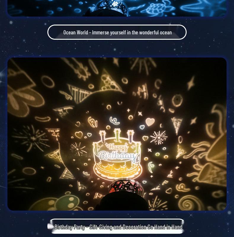 LED Starry Sky Projector Light, DIY Music Birthday Gift, Night Light Projector