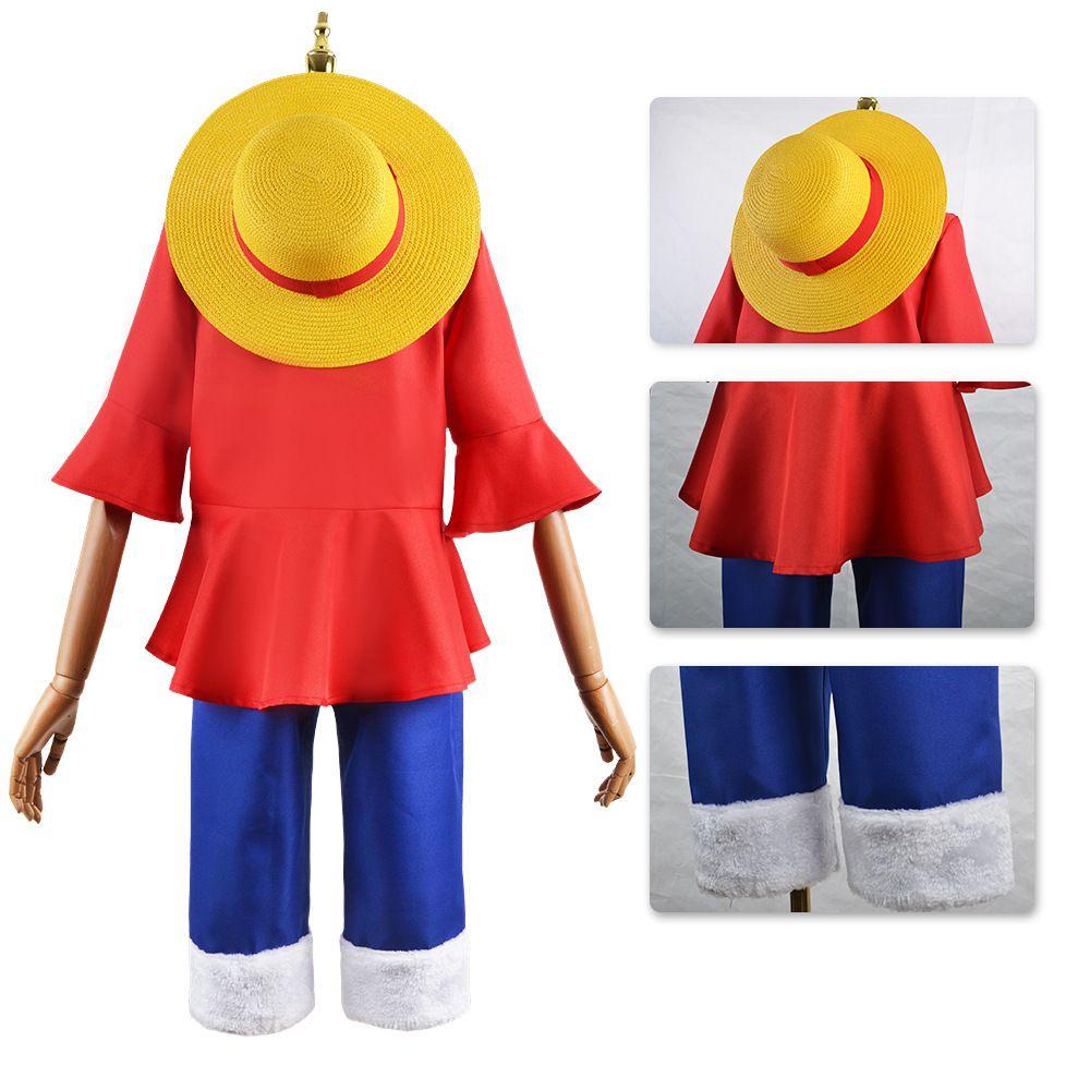 Dziecięcy Kostium Cosplay Luffy Nowy Świat Poliestrowy Strój na Halloween