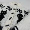 In-Stock Korean Retro Bow Jacquard Cardigan Sweater for Women