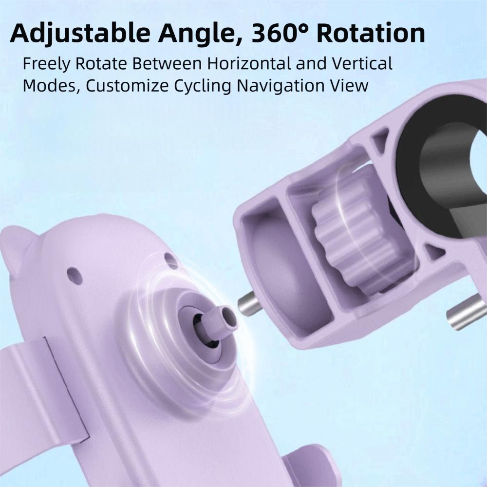 Anti-shake Bicycle Phone Holder 360° Rotatable Adjustable Electric Bike Phone Bracket Stable Non-slip Scooter Phone Clip Cycling