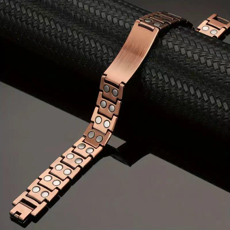 Fashion Retro Copper Cross Double Magnet Bracelet for Men, Wide Version Eco-friendly Alloy Jewelry