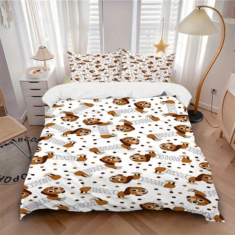 

3pcs Animal-themed Spring Puppies Soft and Comfortable Breathability, Bedding Set, Machine Washable, Suitable for All Seasons184 135x200cm