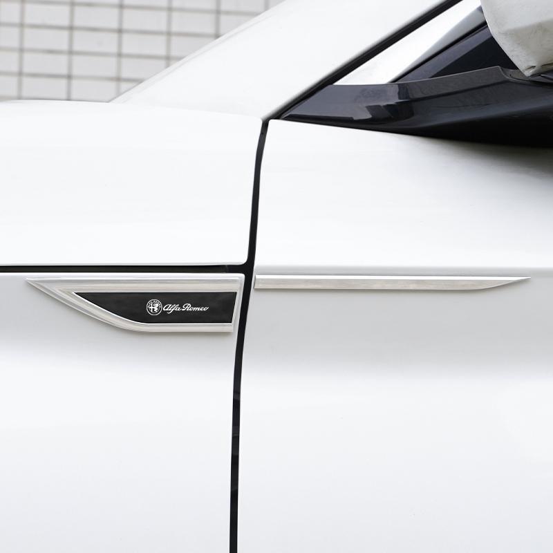 2026 Hot Alfa Romeo Metal Car Stickers Car Badge Side Door Fender Sticker Auto Decorations Accessorie For Alfa Romeo 4C 159 166