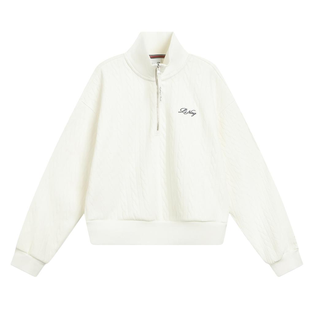 Li Ning Sports Lifestyle Series Embroidered Letter Logo Sweatshirt Women sweatshirt AWDW170-5