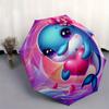 Dolphin Love Automatic Folding Umbrella  Simple 8 Rib Design, Bright Cartoon Pattern, Durable Iron Frame, Suitable For Travel, Outdoor, Beac