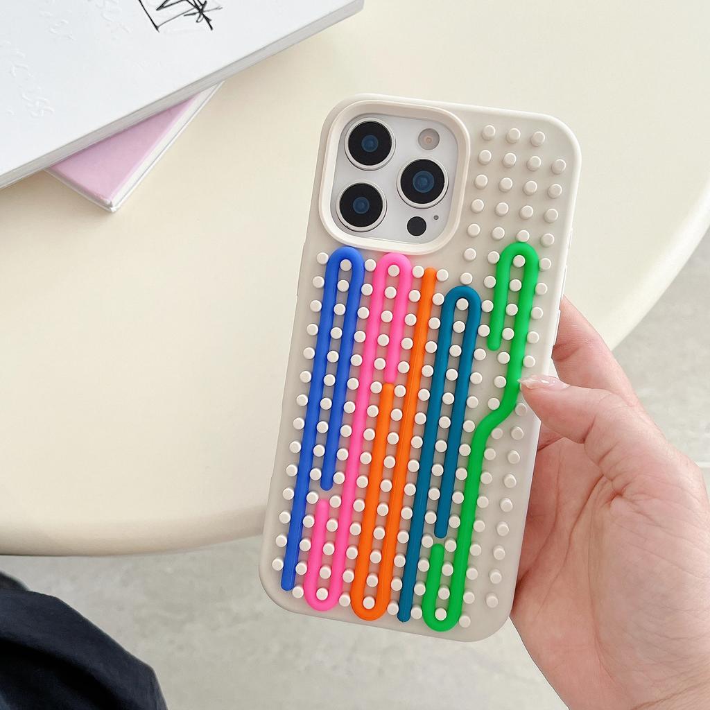 DIY Puzzle Maze Funny Sensory Activity Board Silicone Case For iPhone 16 15 14 13 Pro Max Creative Decompression Arc Soft Cover