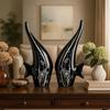 Modern Minimalist Black Bubble Fish Art Figure|Beautiful Home Decor-(Set of 2 Pc,Black)