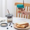 Copo de café da manhã portátil, aveia, cereal, nozes, iogurte, salada, copo com tampa, colher, copo multifuncional, resistente ao calor, suco, leite, copo