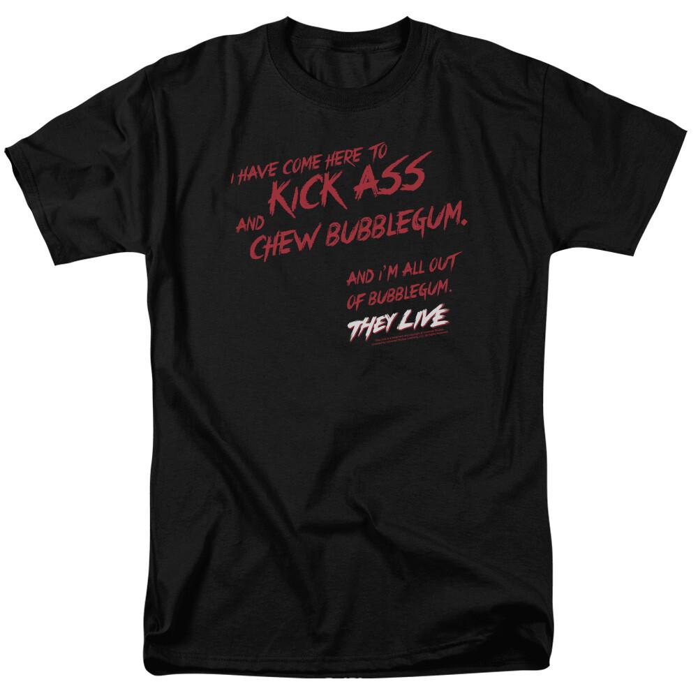 They Live Chew Bubblegum T Shirt Mens Licensed Movie Tee George Frank Black M