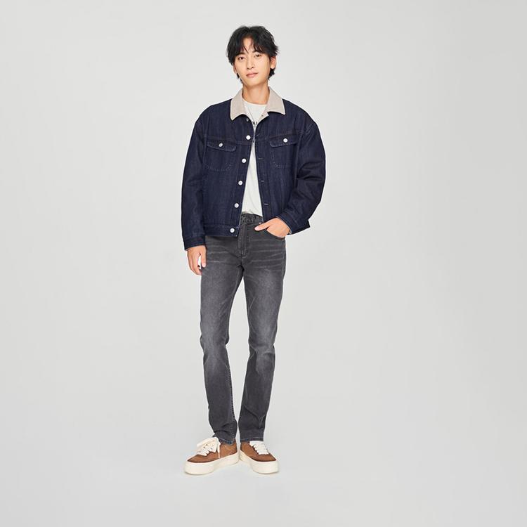 Comfortable Casual Long Sleeve Denim Jacket Men jackets Dark-Blue LMT0090185PN00FA06876