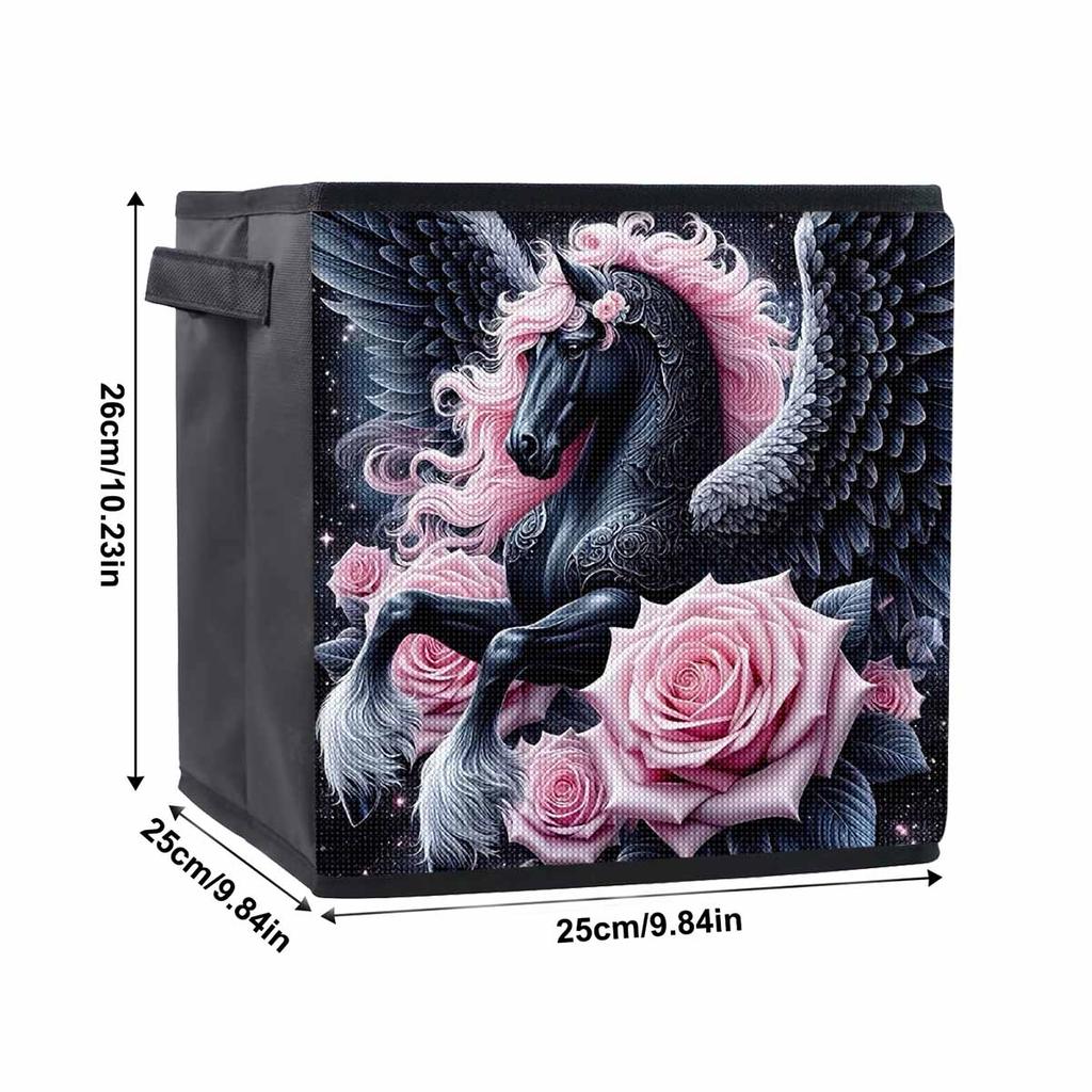Dark Horse Library 5D Diamond Painting Storage Basket Full Round Drill Mosaic Diamond Embroidery Cross Stitch Kits Home Decor Home Decor