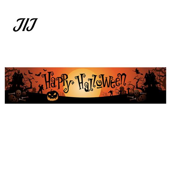 Classroom Party Supplies Large Happy Halloween Banner for Outside, 70 x 15 Inch Yard Sign Front Porch Decor Flag, Spooky Welcome Garden Fence