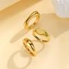 Waterproof Stainless Steel Chunky Dome Rings for Women, Geometric Ring Gold Plated Aesthetic Fashion Jewelry